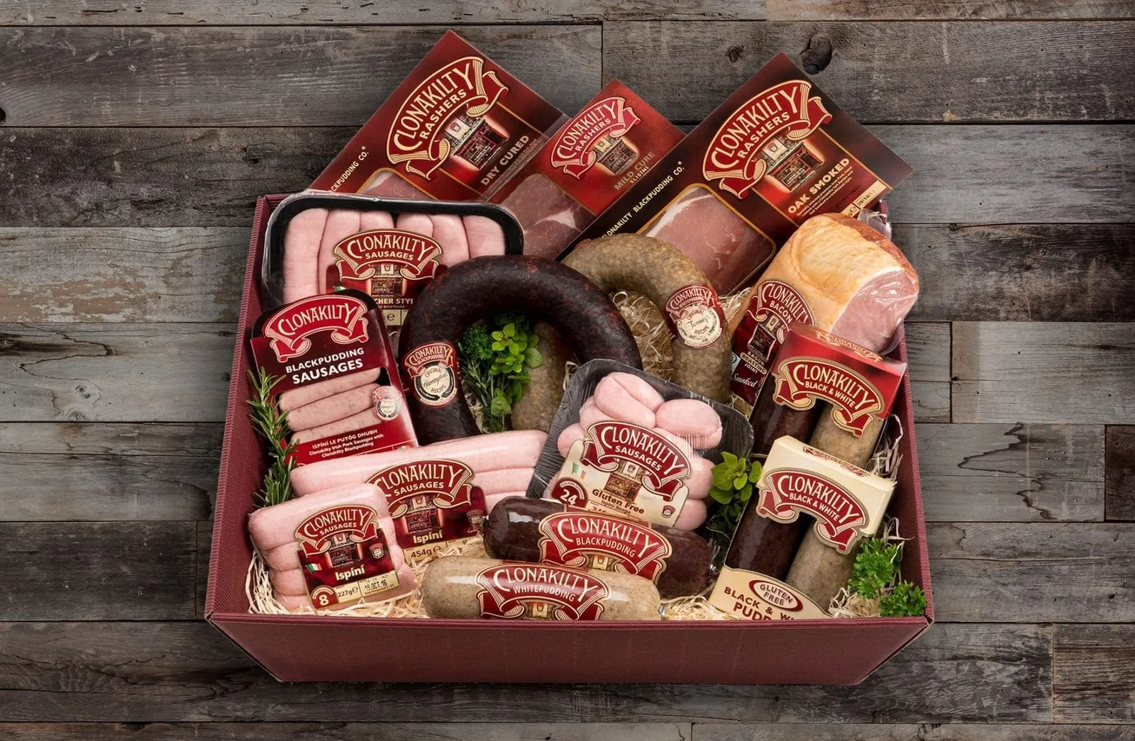 Clonakilty Foods product range arranged as a branded hamper
