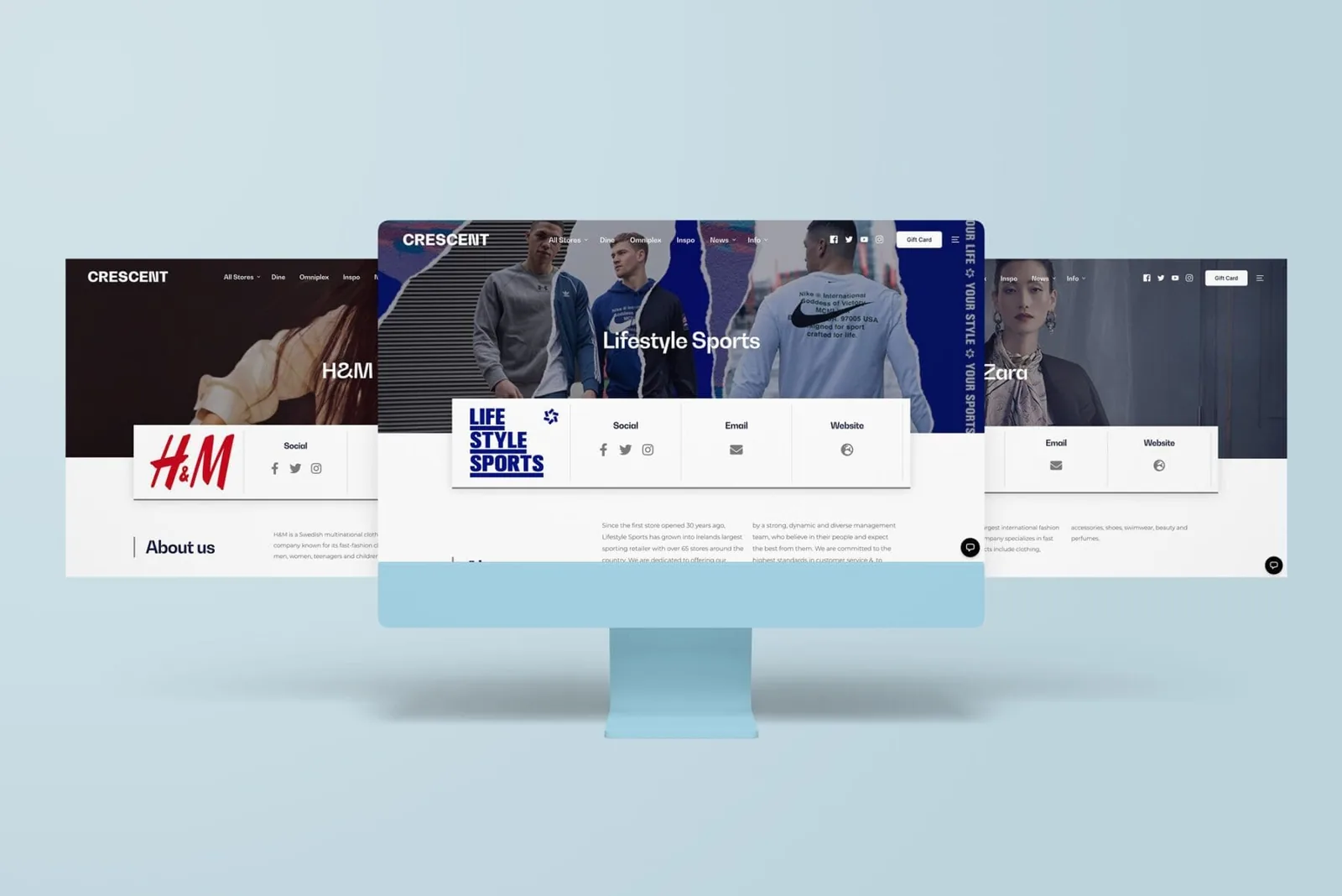 Collection of website designs for the studio website design.