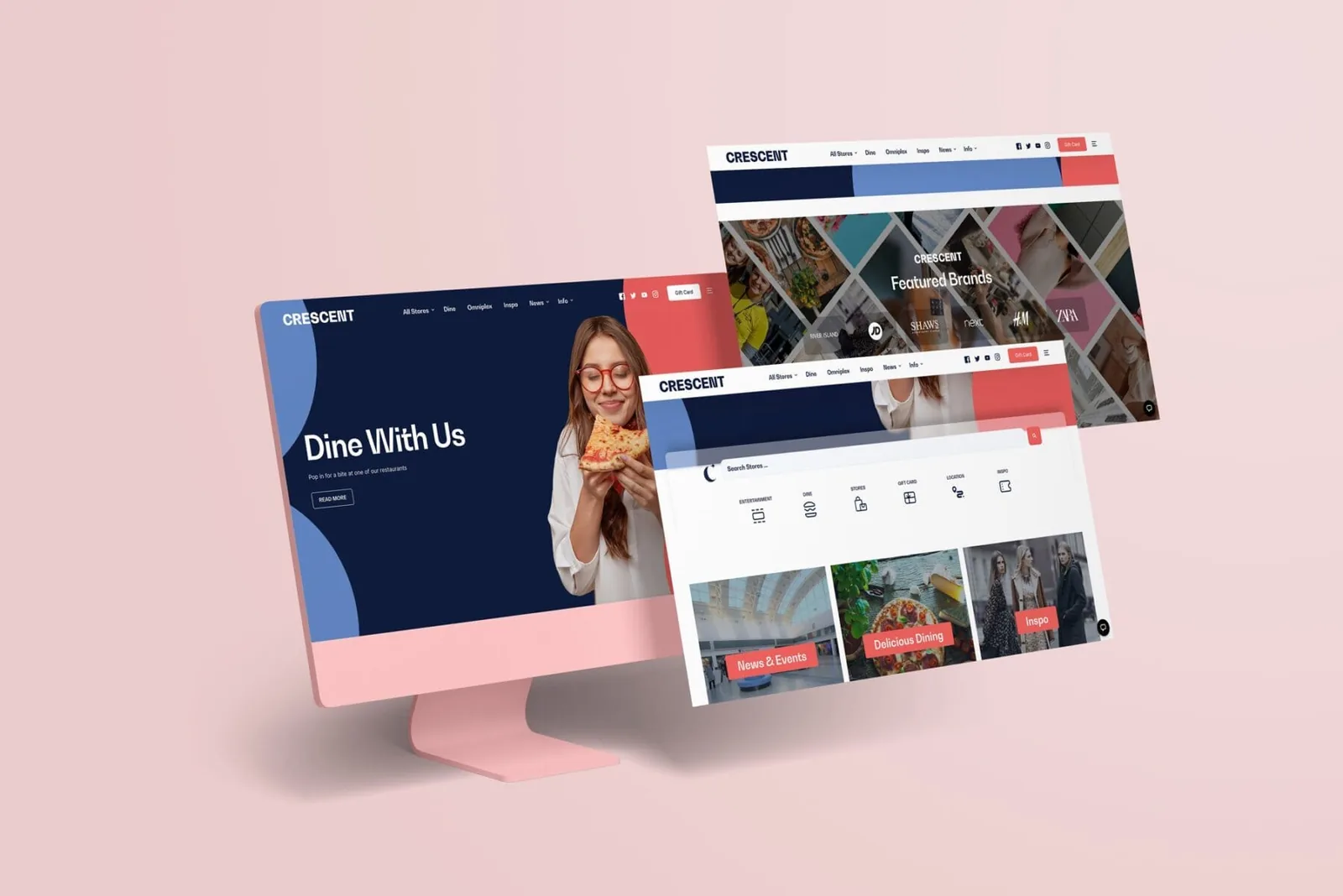 Ecommerce website design layouts for shopping centres in Limerick.