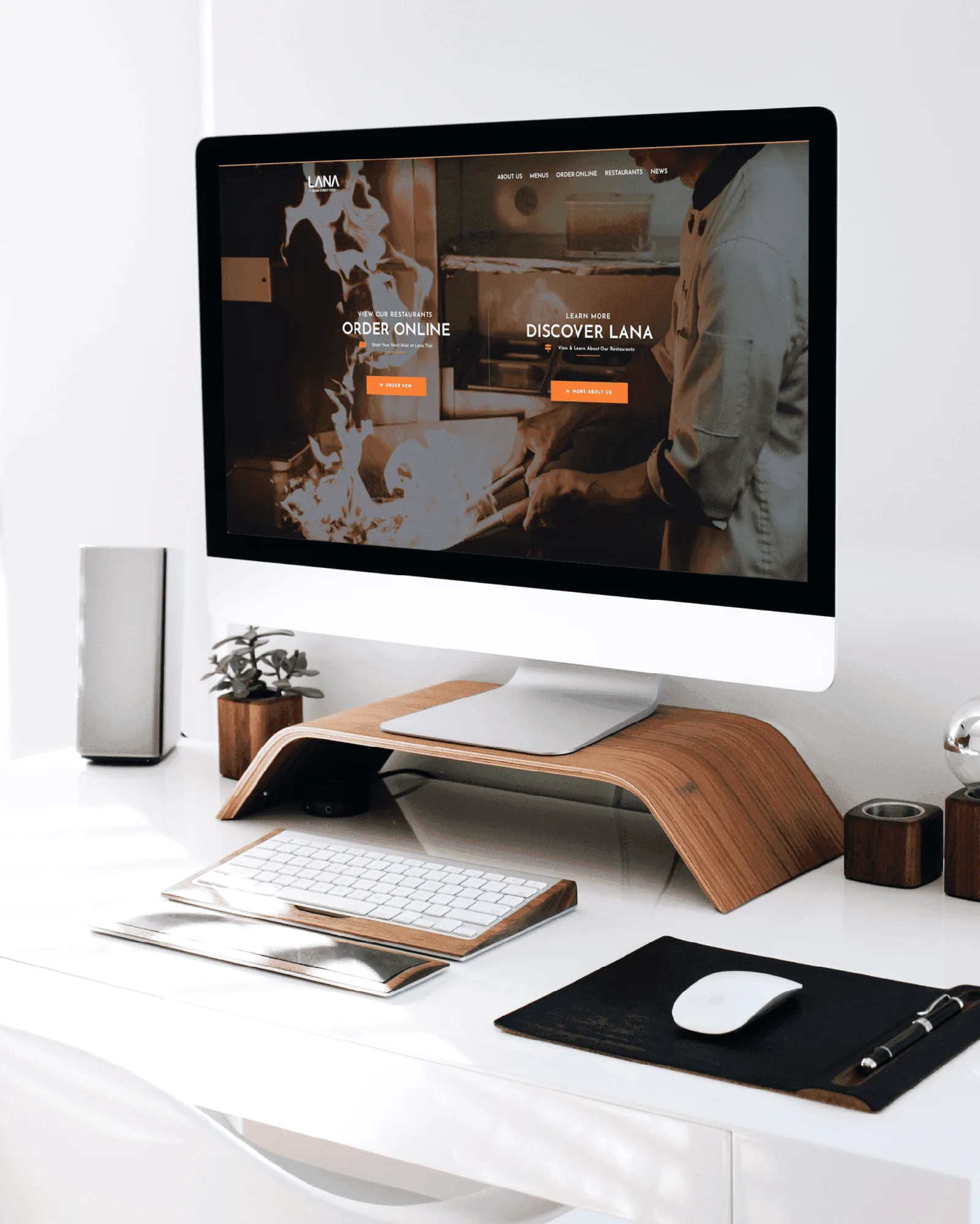 Restaurant homepage featuring online ordering functionality for ecommerce website design.
