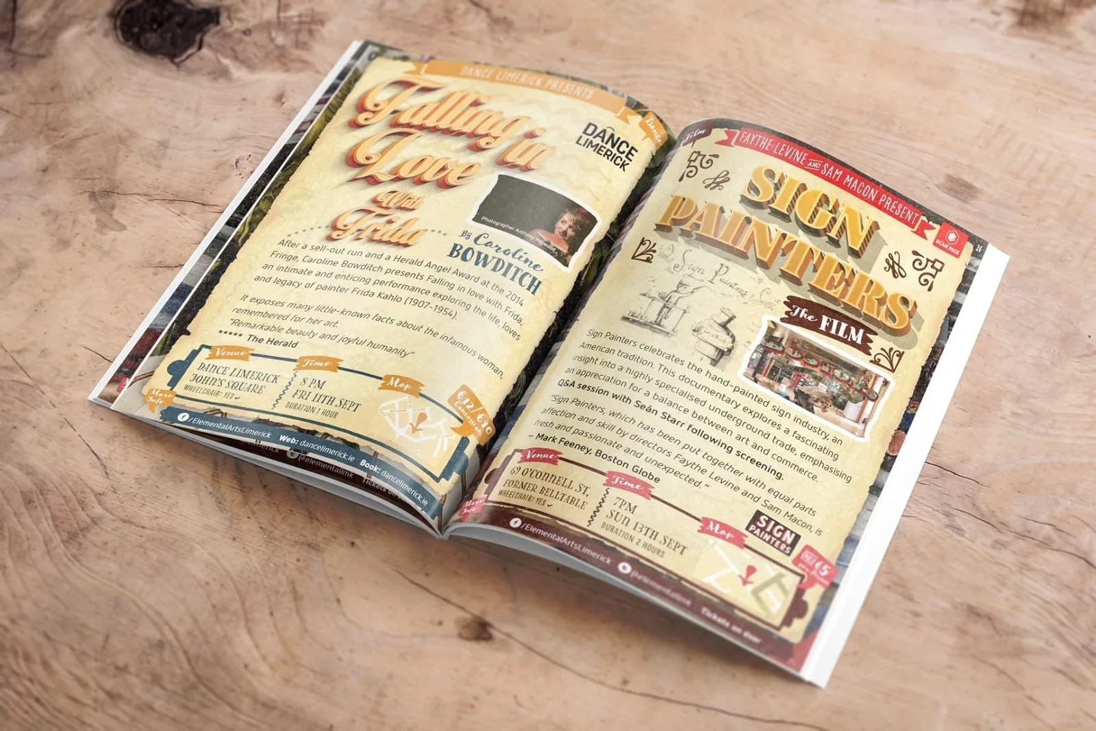 the studio-designed print listings for website design clients.