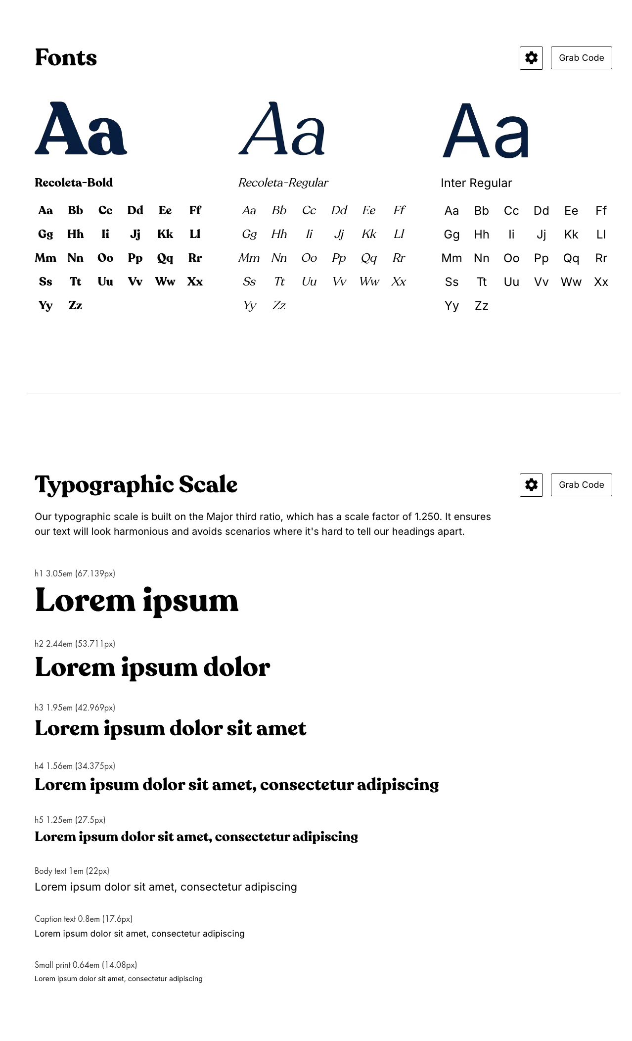 Graphic House Limerick showcases typography guidelines and a typographic scale.