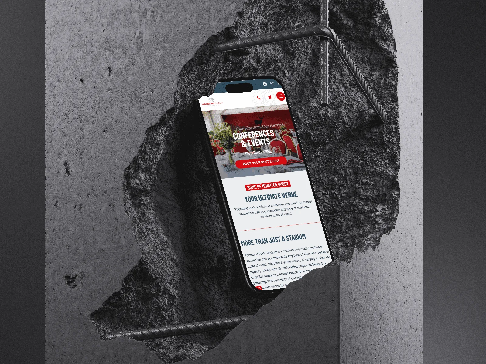 Mobile event website example by Graphic House Limerick.