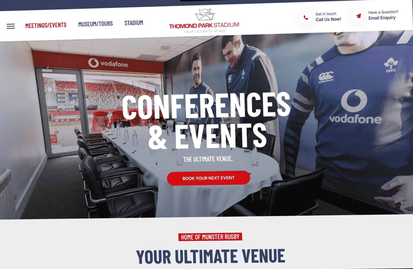 Thomond Park: the conference and events booking route